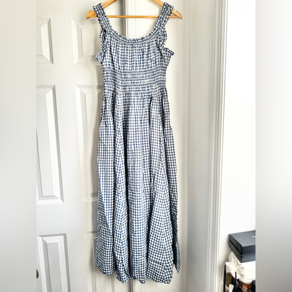 NWT Doen Emmaretta Dress in Gingham Blue - Picture 3 of 7